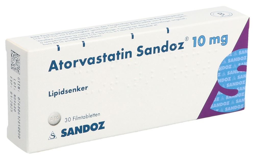 ATORVASTATINE Sandoz 10 mg, Hauptbild