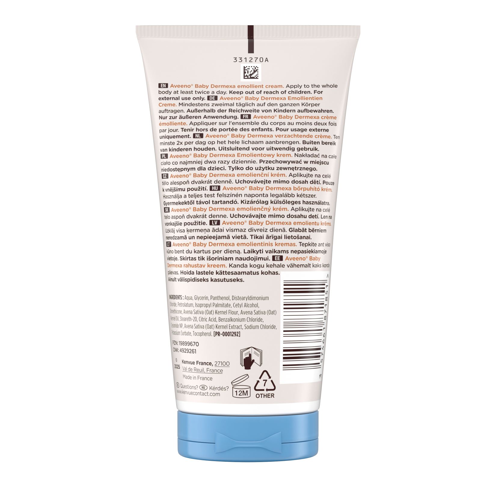 AVEENO Baby Dermexa Emollientien Creme, Bild 3 von 3