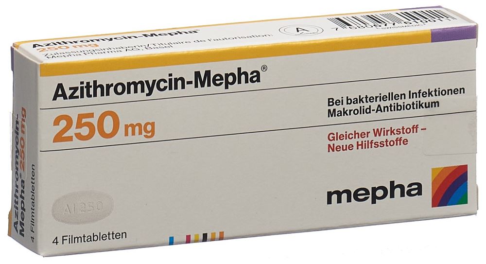 AZITHROMYCINE Mepha 250 mg, Hauptbild