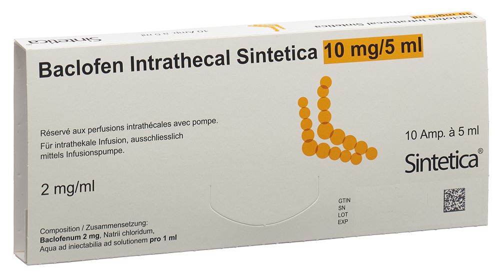 BACLOFENE Intrathecal Sint 10 mg/5ml, Hauptbild