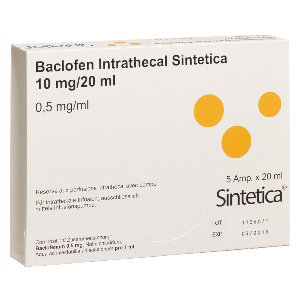 BACLOFENE Intrathecal Sint 10 mg/20ml