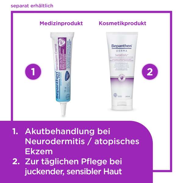 BEPANTHEN Pro Sensiderm Creme, gegen Juckreiz bei Neurodermitis, Bild 5 von 6