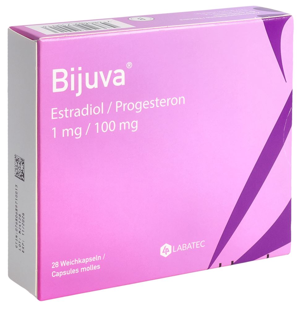 Bijuva Weichkaps 1 mg/100 mg Blist 28 Stk, Hauptbild