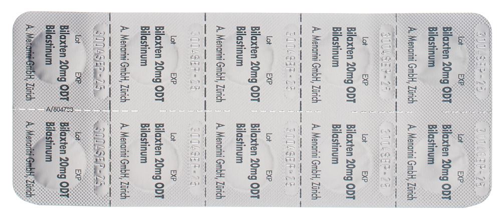 BILAXTEN Schmelztabl 20 mg Blist 30 Stk, Bild 4 von 5
