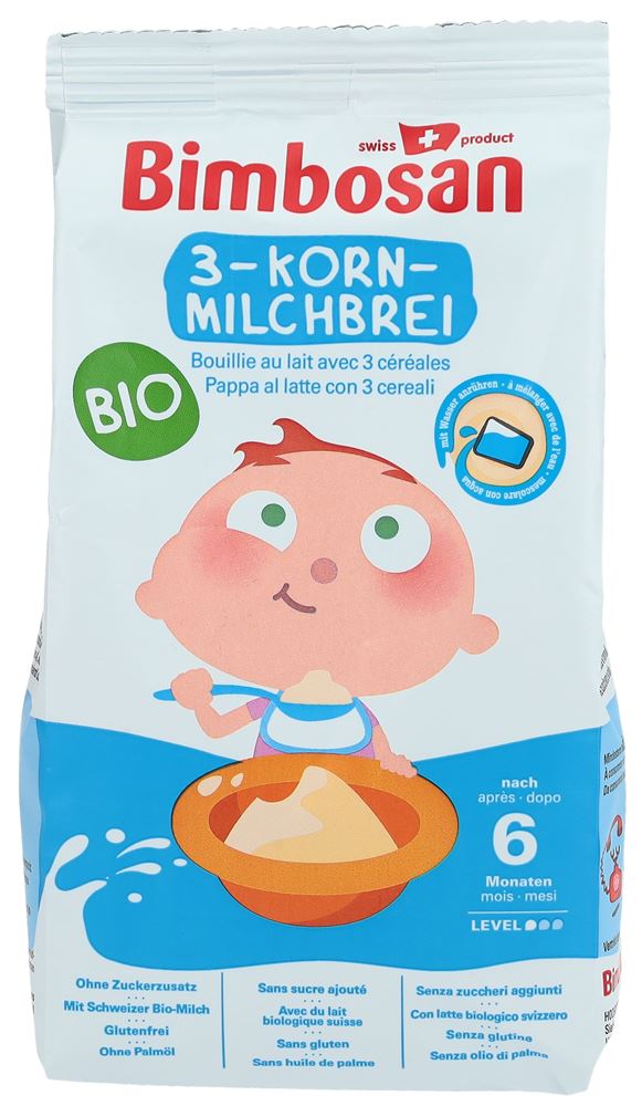 BIMBOSAN Bio bouillie au lait avec 3 céréales