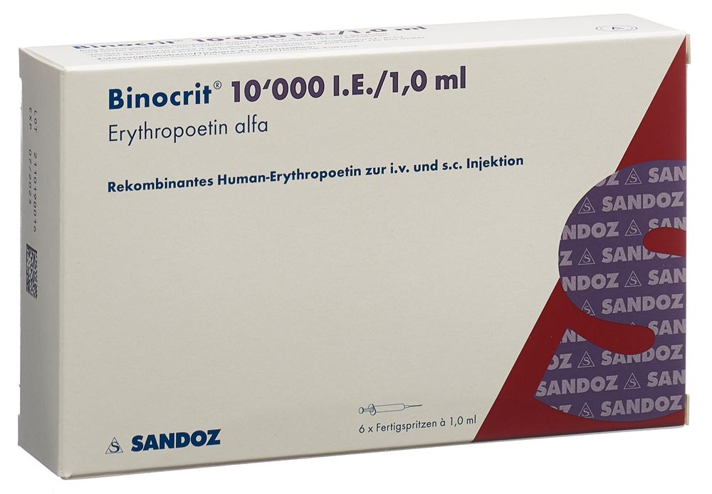 BINOCRIT Inj Lös 10000 IE/ml Fertspr 1 ml, Hauptbild BINOCRIT Inj Lös 10000 IE/ml Fertspr 1 ml, Hauptbild