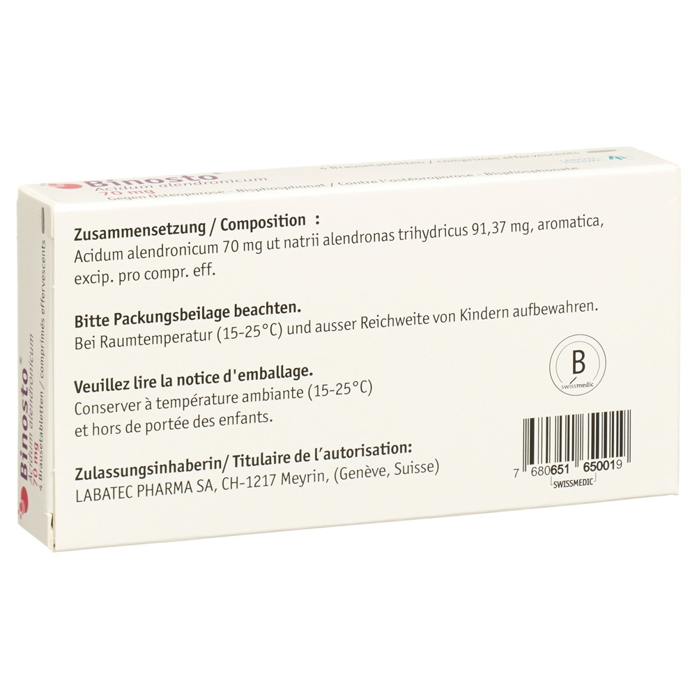 BINOSTO Brausetabl 70 mg Btl 4 Stk, Bild 2 von 2