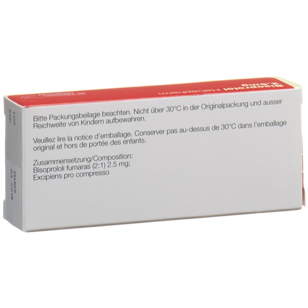 BISOPROLOL Helvepharm 2.5 mg, image 2 sur 2