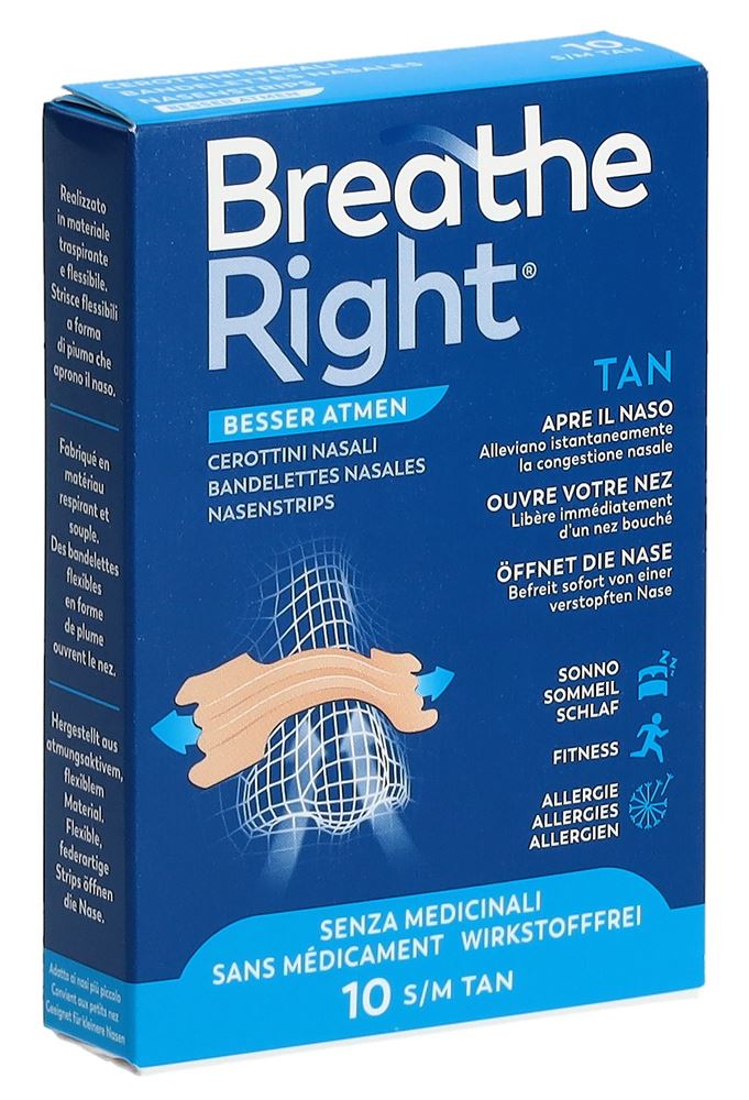 BREATHE RIGHT bandelettes nasales TAN, image principale