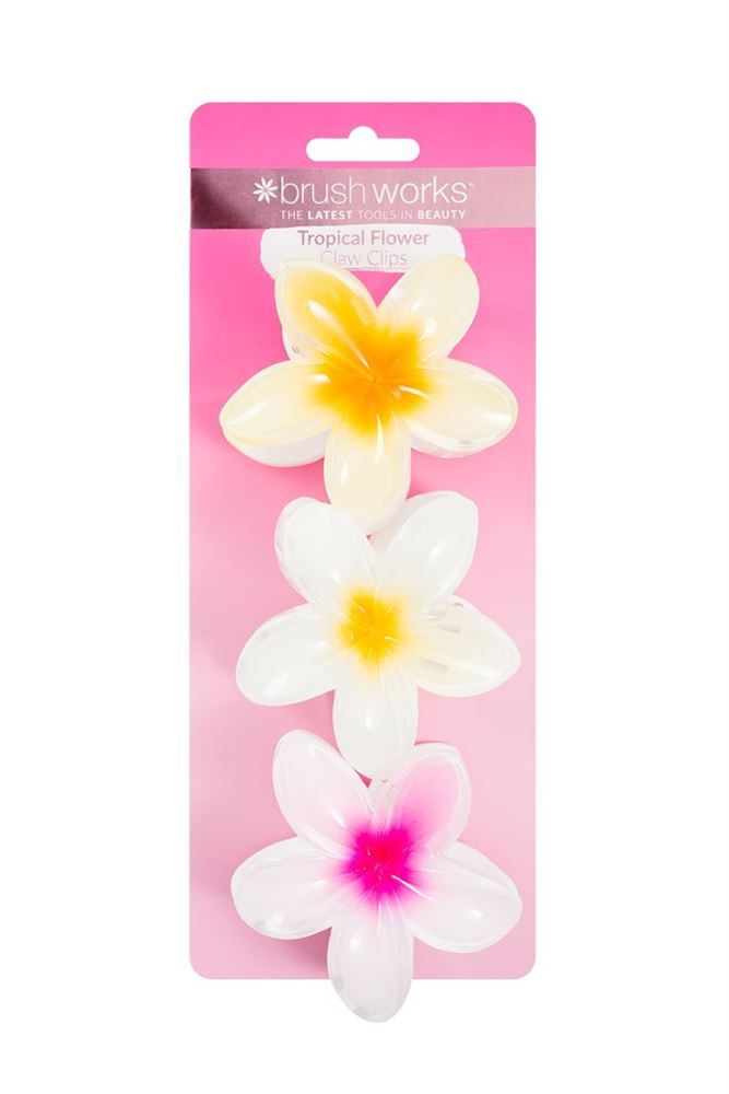BRUSHWORKS tropical flower claw clips