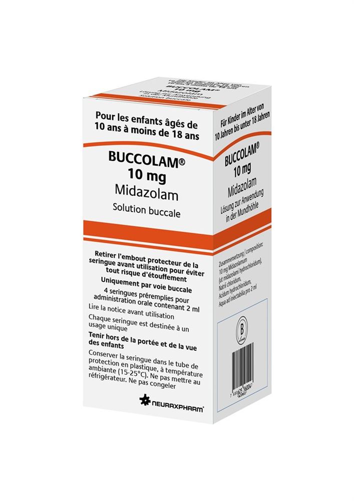 BUCCOLAM sol 10 mg/2ml buccale ser pré 4 pce, image principale