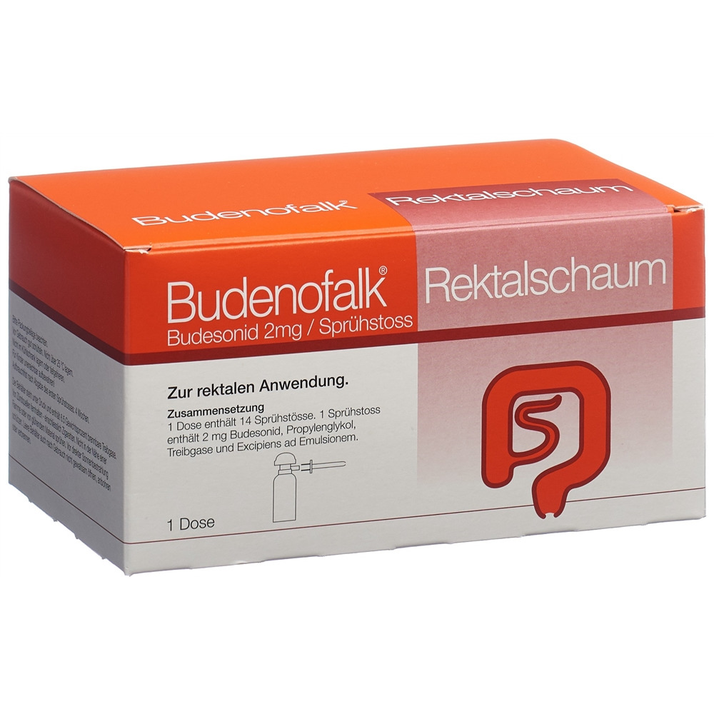 BUDENOFALK mousse rectale 2 mg/Dosis 14 dos, image principale