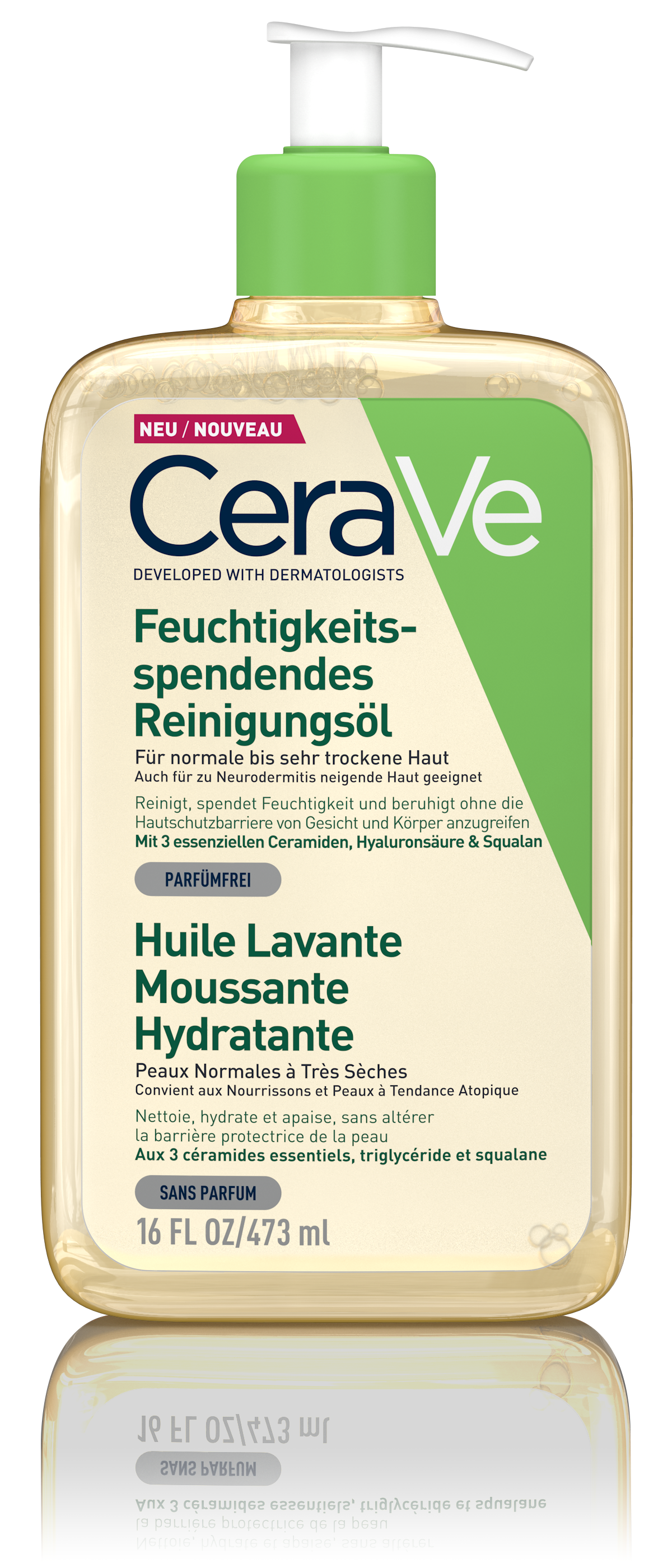 CERAVE Huile lavante hydratante moussante