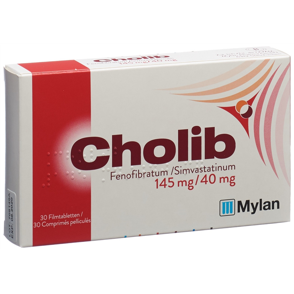 CHOLIB cpr pell 145mg/40mg blist 30 pce, image principale