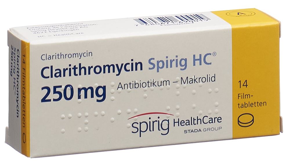 CLARITHROMYCINE Spirig HC 250 mg, image principale