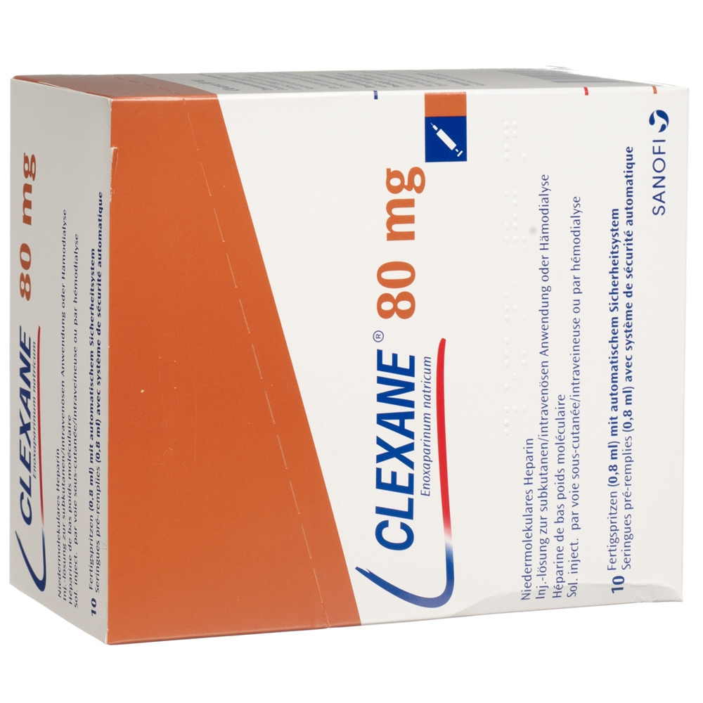 CLEXANE Inj Lös 80 mg/0.8ml Fertspr 0.8 ml, Hauptbild