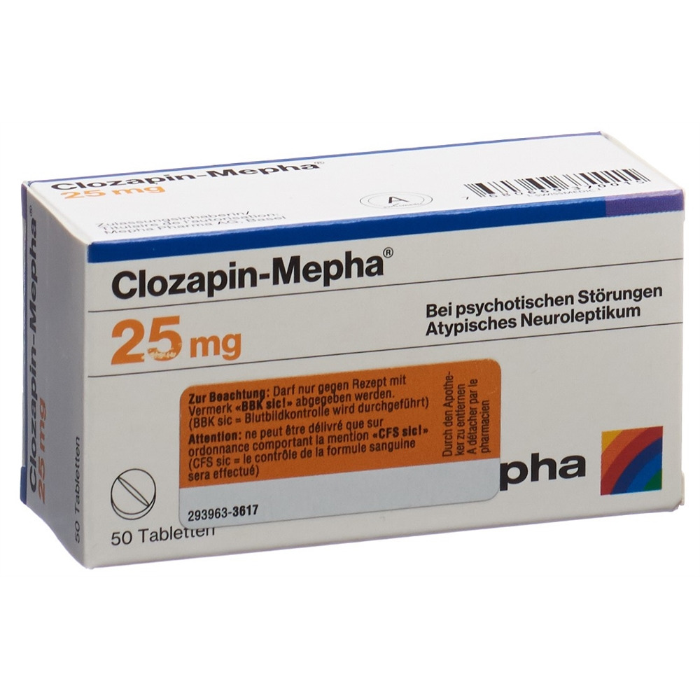 CLOZAPINE Mepha 25 mg, image principale