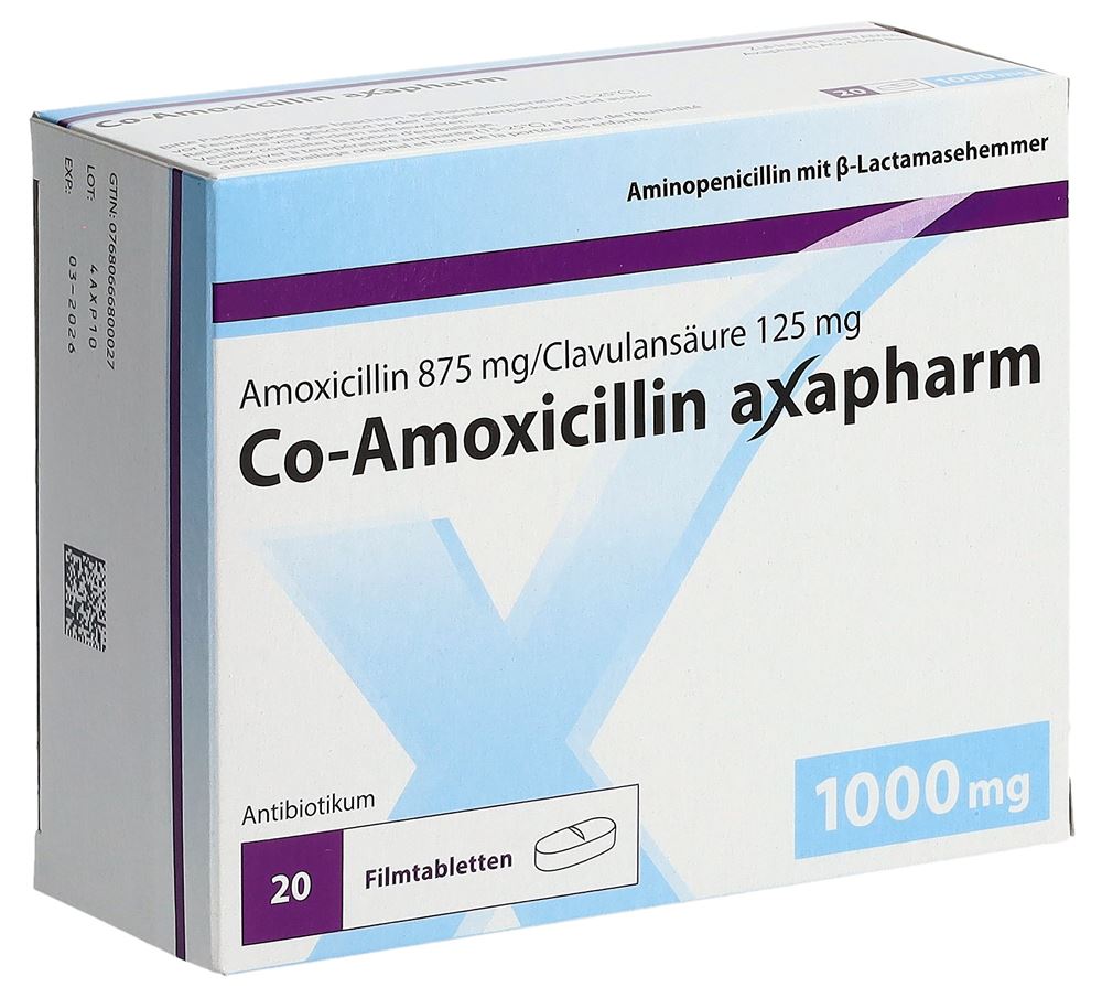 CO AMOXICILLINE axapharm 1000 mg