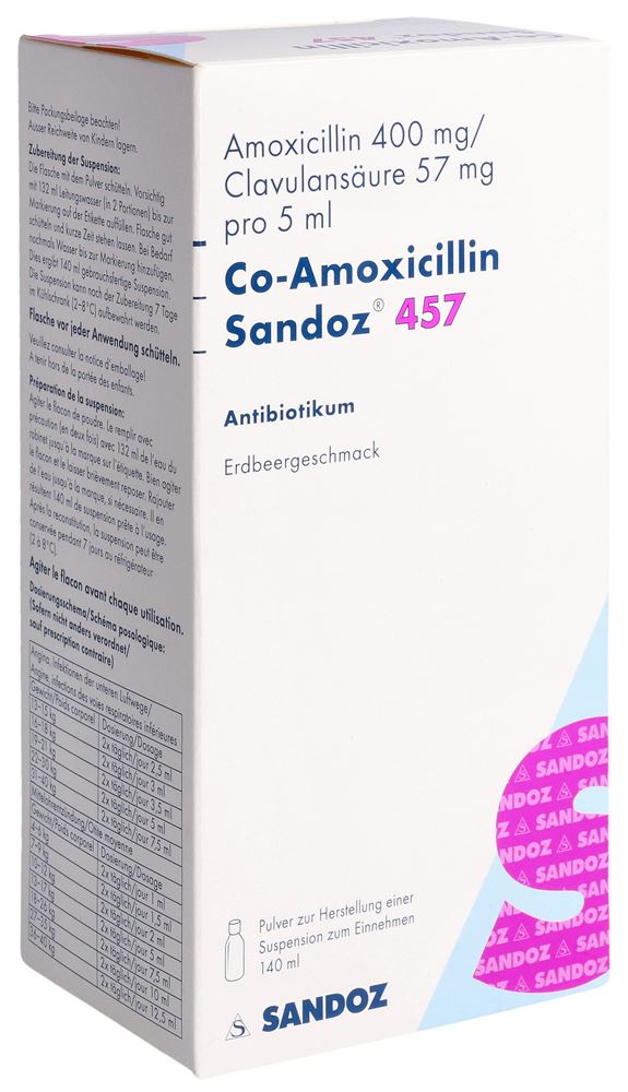 CO AMOXICILLINE Sandoz 457 mg, Hauptbild