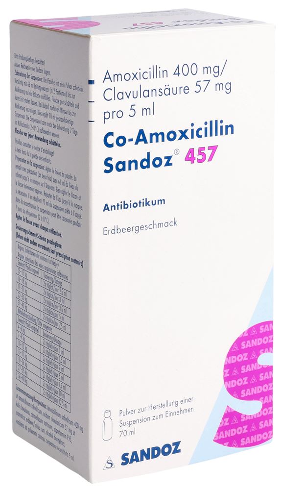 CO AMOXICILLINE Sandoz 457 mg, Hauptbild