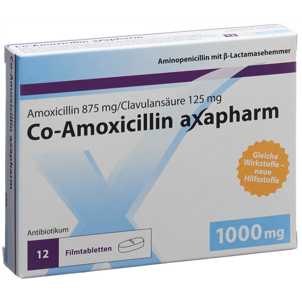 CO AMOXICILLINE axapharm 1000 mg