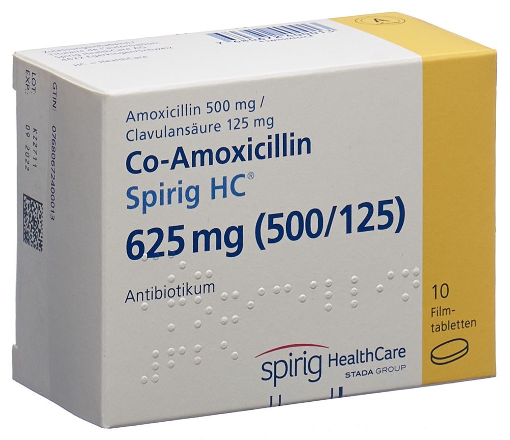 CO AMOXICILLINE Spirig HC 625 mg, image principale