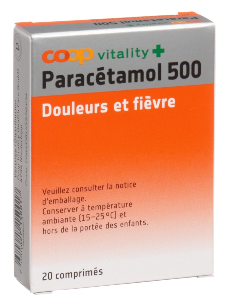 Coop Vitality Paracétamol 500 mg, image 2 sur 2