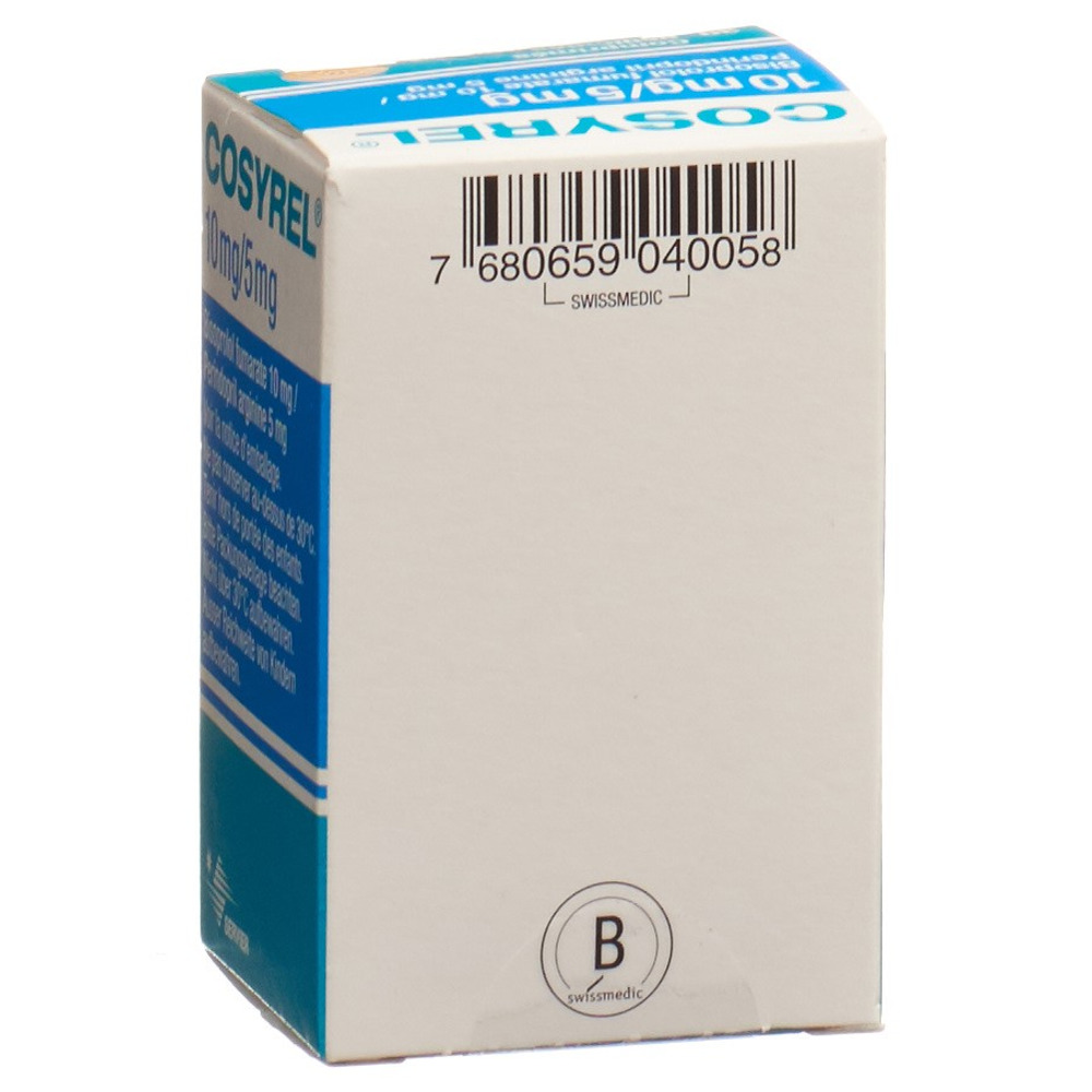 COSYREL cpr pell Bisoprolol fumarate 10mg/Périndopril arginine 5mg bte 30 pce, image 2 sur 2