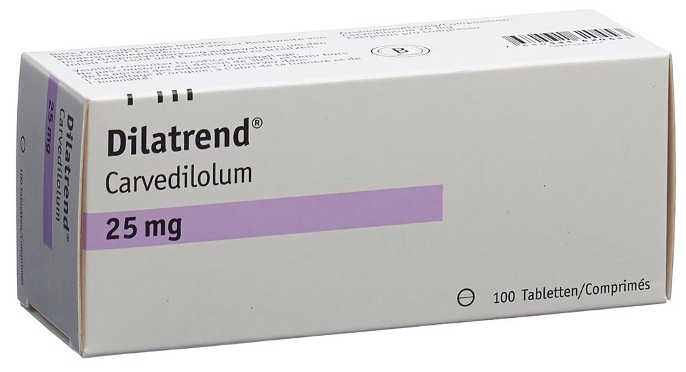 DILATREND cpr 25 mg blist 100 pce, image principale DILATREND cpr 25 mg blist 100 pce, image principale