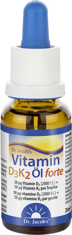 DR. JACOB'S Vitamin D3 K2 Öl forte 2000 IE