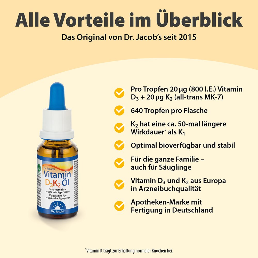 DR. JACOB'S Vitamin D3 K2 Öl Tropfen 800 IE, Bild 3 von 3
