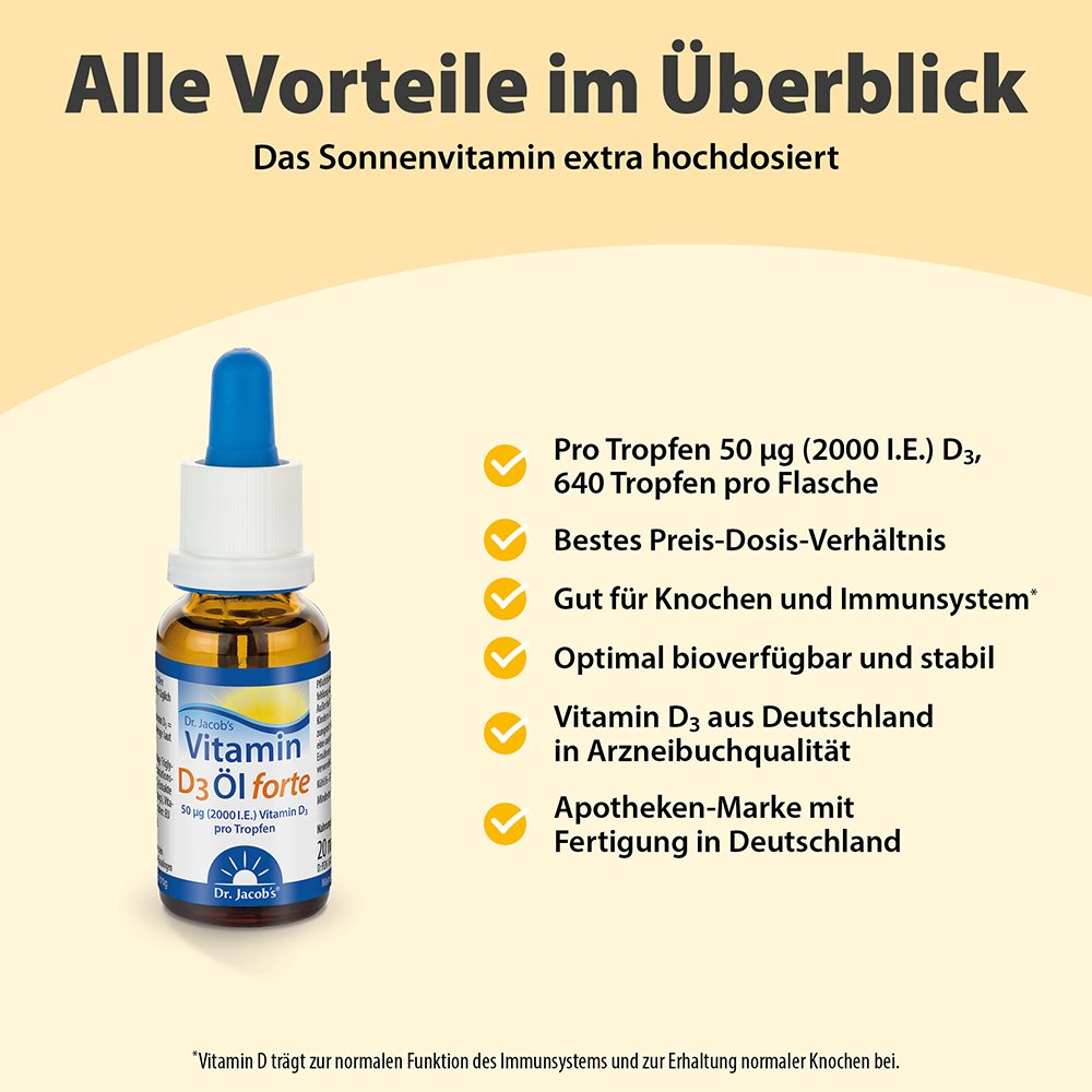 DR. JACOB'S vitamine D3 huile forte 2000 IE, image 3 sur 3