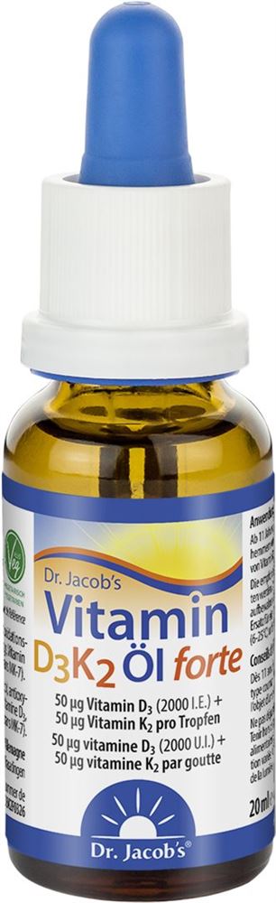 DR. JACOB'S vitamine D3 K2 huile forte 2000 IE