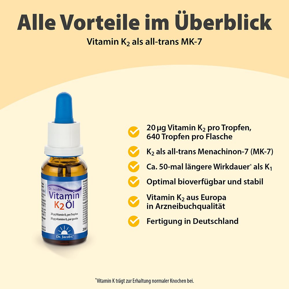 DR. JACOB'S vitamine K2 huile gouttes, image 3 sur 3