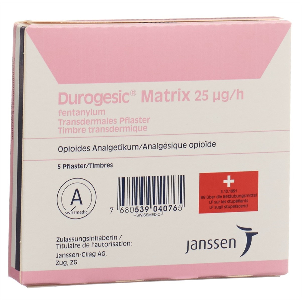 DUROGESIC Matrixpfl 25 mcg/h Btl 5 Stk, Bild 2 von 2