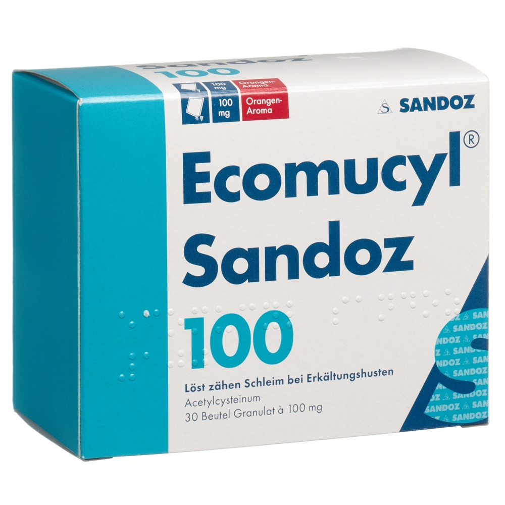 ECOMUCYL Sandoz 100 mg, Hauptbild