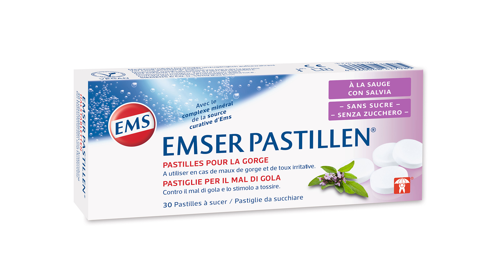 EMSER Pastillen zuckerfrei mit Salbei Blist 30 Stk, Hauptbild