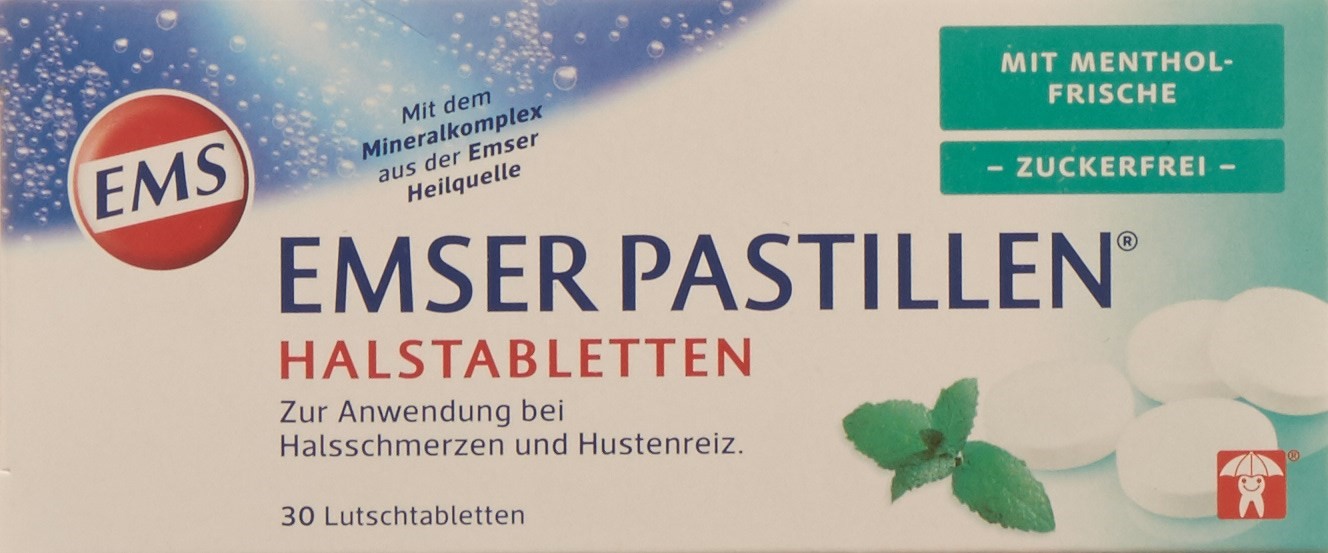 EMSER pastilles sans sucre  avec fraîcheur menthol blist 30 pce, image principale