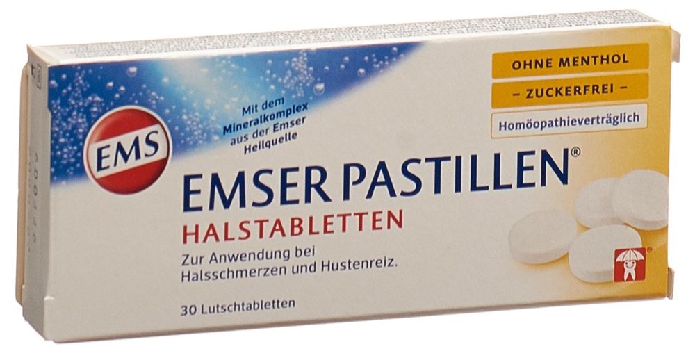 EMSER pastilles sans sucre sans menthol blist 30 pce