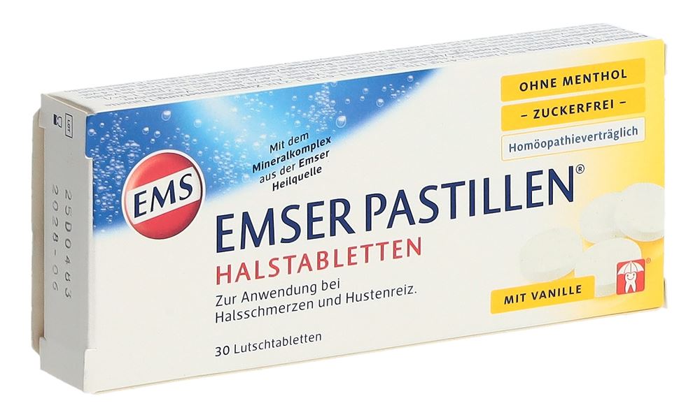 EMSER pastilles sans sucre sans menthol blist 30 pce