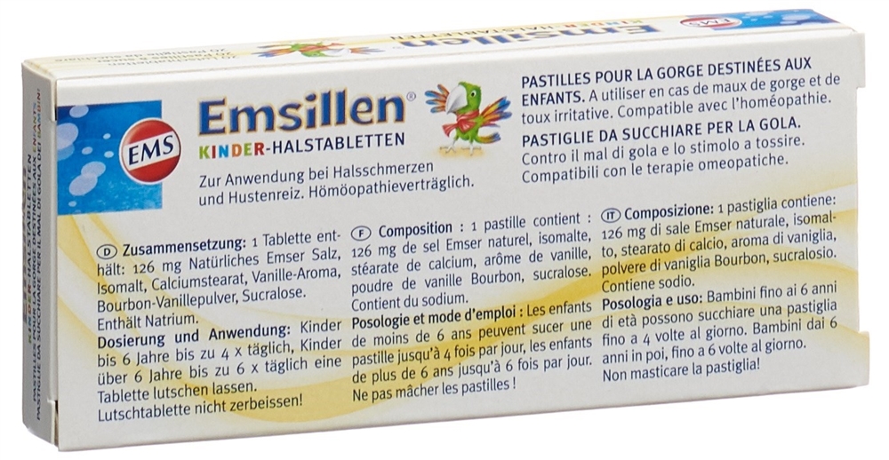 Emsillen comprimés pour la gorge destinés aux enfants, image 2 sur 3