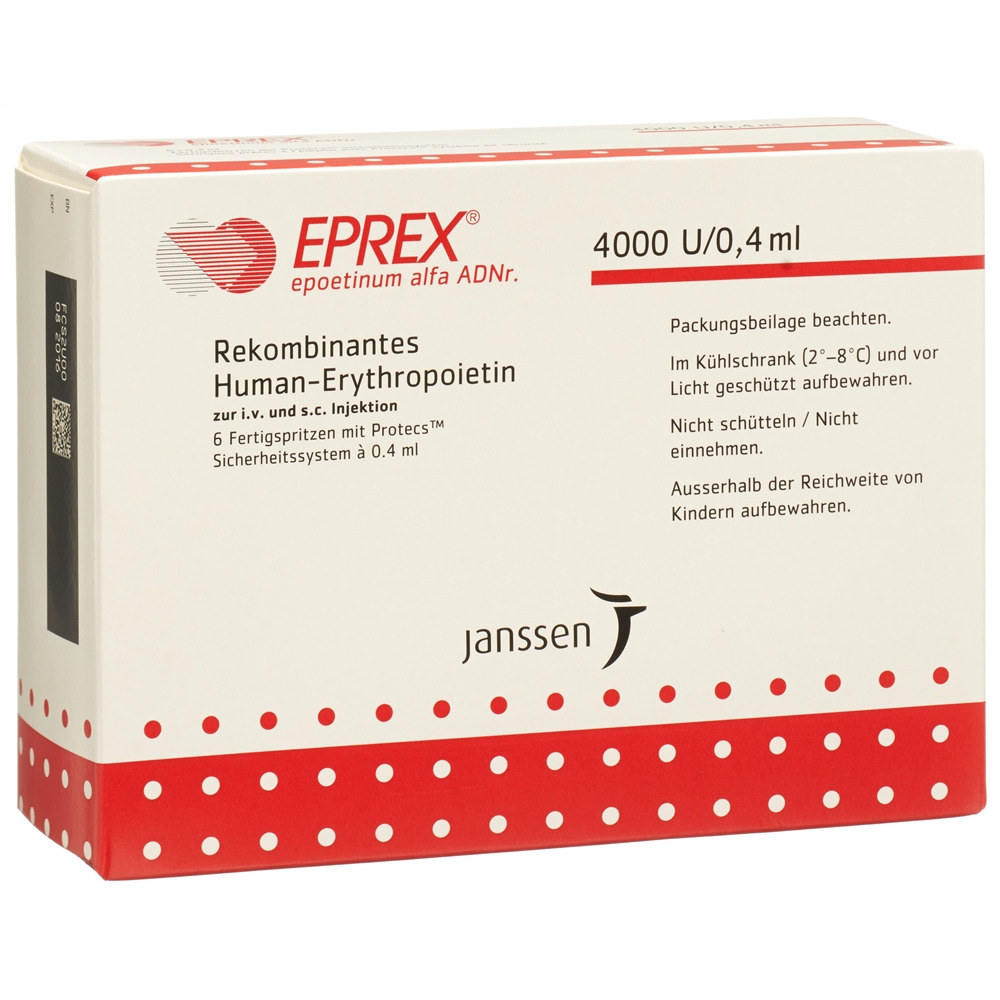 EPREX sol inj 4000 IE/0.4ml avec système de sécurité (Protecs) ser pré 0.4 ml, image principale