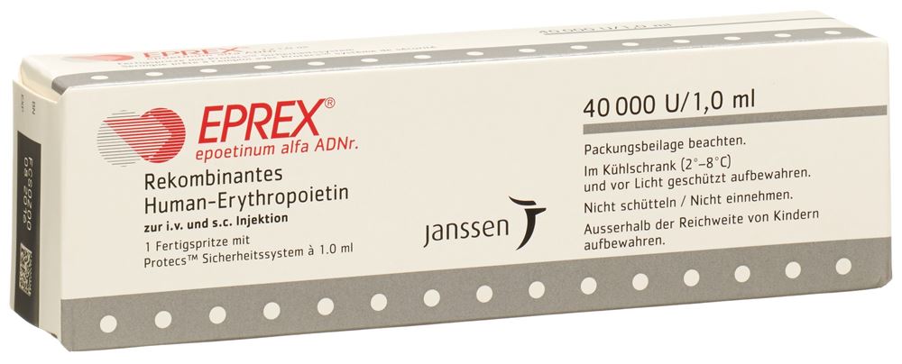 EPREX sol inj 40000 IE/ml avec système de sécurité (Protecs) ser pré 1 ml