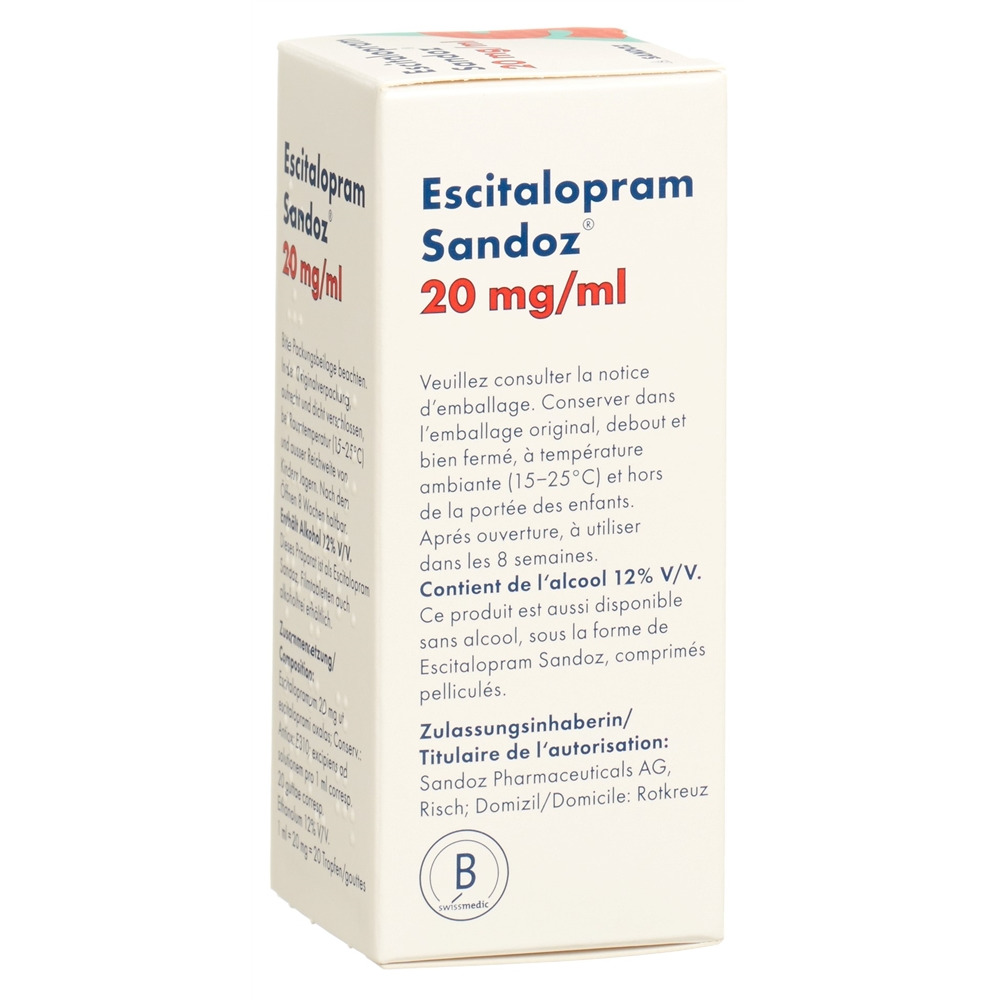 ESCITALOPRAM Sandoz 20 mg/ml, image 2 sur 2