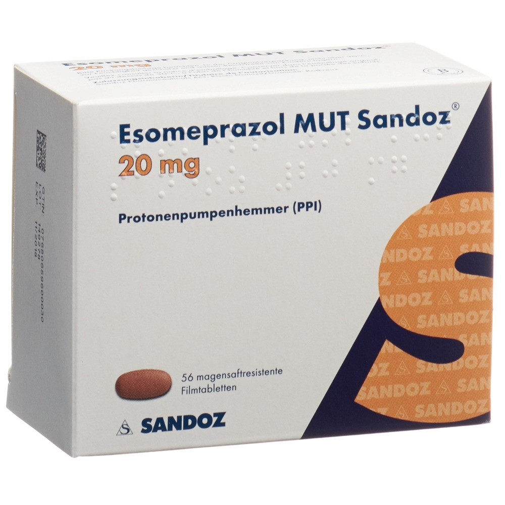 ESOMEPRAZOLE MUT Sandoz 20 mg, image principale