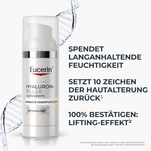 EUCERIN HYALURON-FILLER + LONGEVITY soin de jour épigénétique, image 4 sur 5