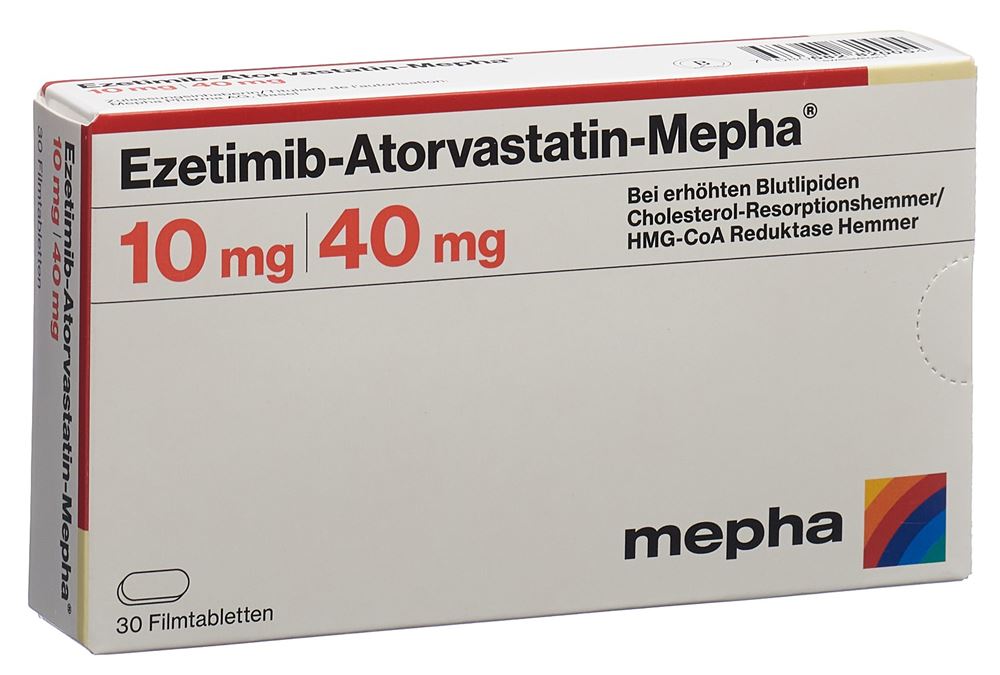 EZETIMIBE ATORVASTATINE Atorvast Mepha, image principale EZETIMIBE ATORVASTATINE Atorvast Mepha, image principale