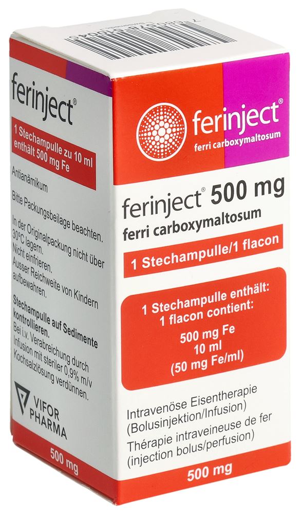 FERINJECT Inj Inf Präp 500 mg/10ml Durchstf 10 ml, Hauptbild