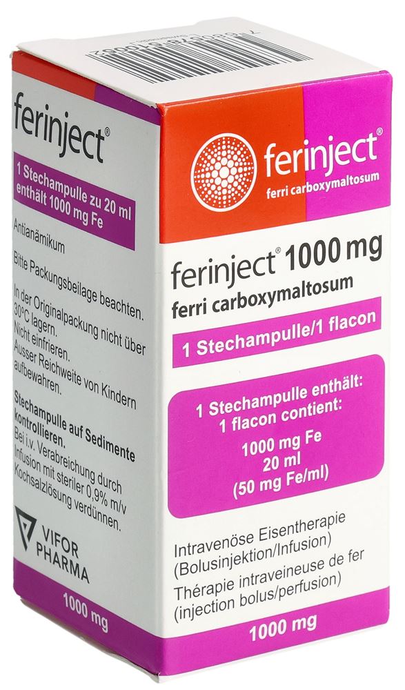 FERINJECT prép inj perf 1000 mg/20ml flac 20 ml, image principale