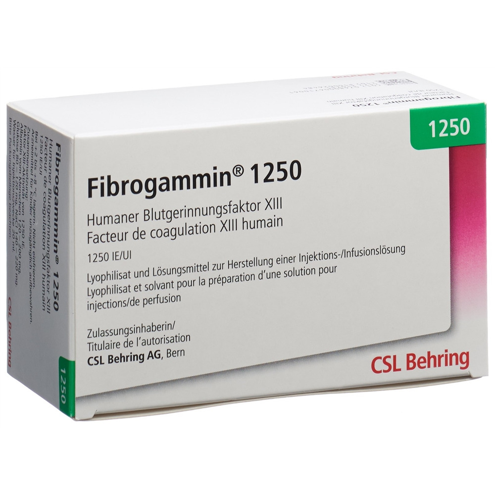 FIBROGAMMIN subst sèche 1250 IE cum solvant avec dispositif de transfer 1 pce, image 2 sur 2